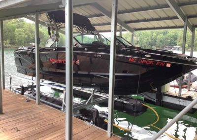 Black Mastercraft on Black Boat Lift Tanks